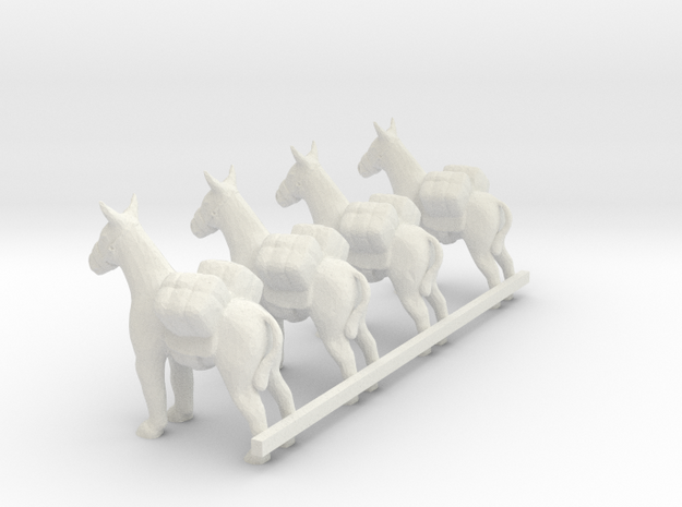 G Scale pack donkeys H in White Natural Versatile Plastic