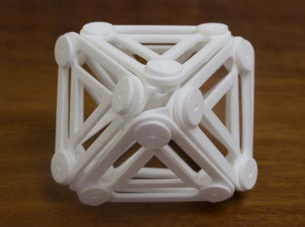 Jointed Jitterbug a.k.a Cuboctahedron a.k.a Vector in White Natural Versatile Plastic