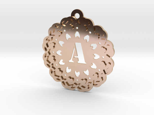 Magic Letter A Pendant in 14k Rose Gold Plated Brass