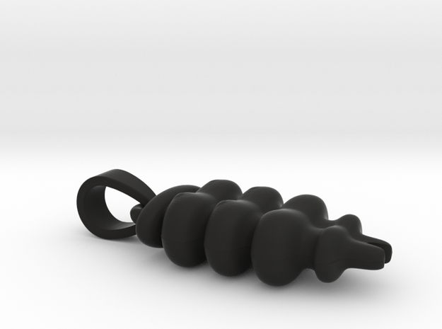 Rattlesnake rattle  pendant in Black Natural Versatile Plastic
