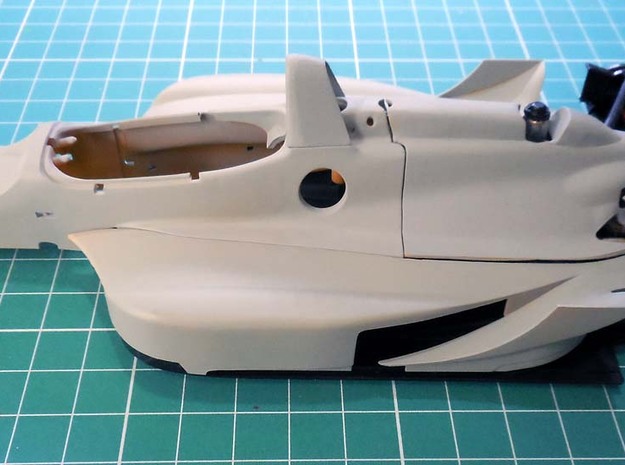 Engine cover "spine" for the Dick Simon Lola 1/20  in Smooth Fine Detail Plastic