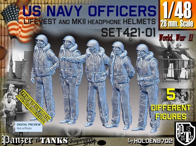 1/48 USN Officers Kapok Set421-01 in Tan Fine Detail Plastic
