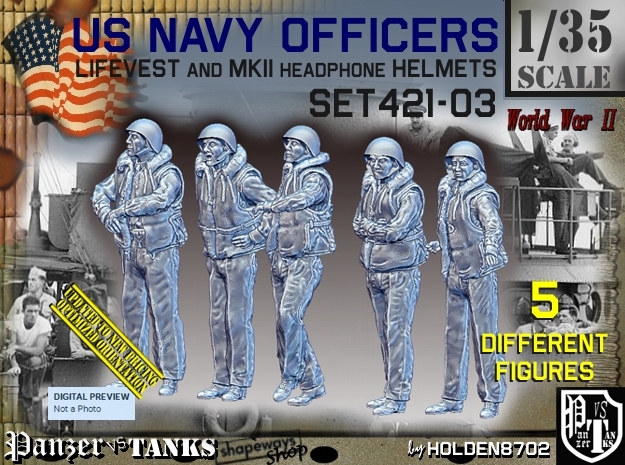 1/35 USN Officers Kapok Set421-03 in Tan Fine Detail Plastic