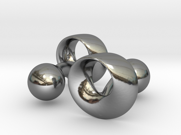 Möbius Cufflinks in Fine Detail Polished Silver