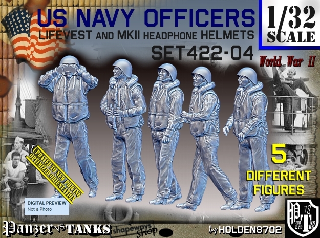 1/32 USN Officers Kapok Set422-04 in White Natural Versatile Plastic