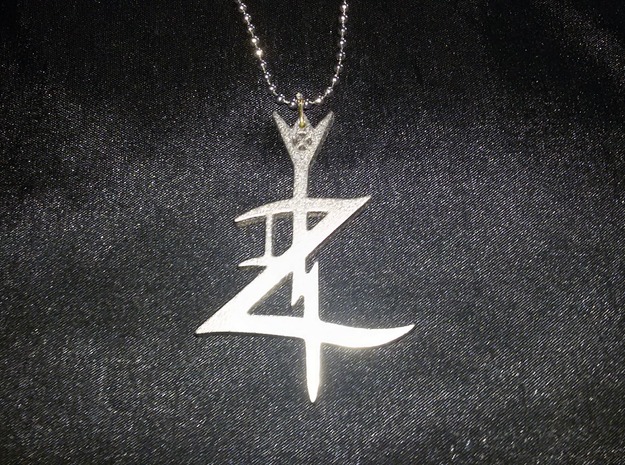 KnuNetzer Ancient Hebrew Hybrid Symbol in Polished Bronzed Silver Steel