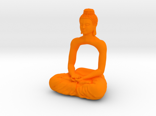 Meditating Buddha  in Orange Processed Versatile Plastic