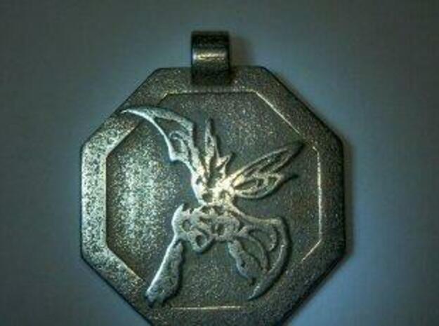 Scyther Pendant (engraved on reverse) in Polished Bronzed Silver Steel