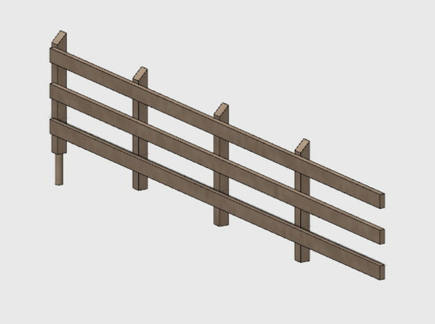 Wood Rail Fence - 4L (2 ea.) in White Natural Versatile Plastic: 1:87 - HO