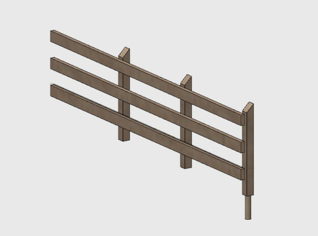 Wood Rail Fence - 3R (2 ea.) in White Natural Versatile Plastic: 1:87 - HO