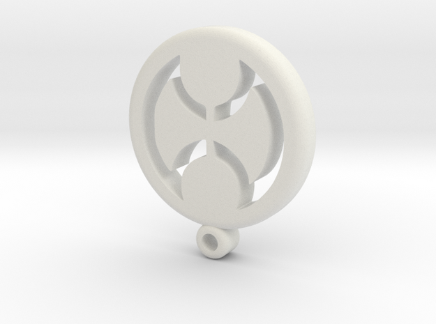 Fantasy Warrior Icon Medallion in White Natural Versatile Plastic
