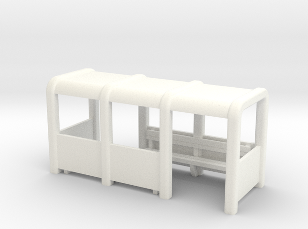 OO Gauge Platform/Bus Shelter in White Processed Versatile Plastic