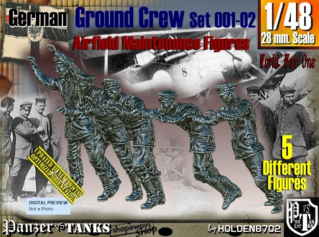1/48 German Ground Crew SET001-02 in Tan Fine Detail Plastic