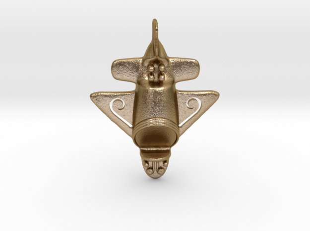 Quimbaya Airplane 100mm in Polished Gold Steel