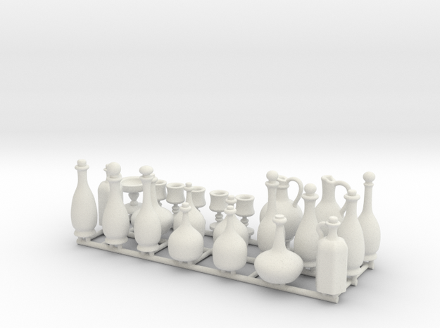Drinkware for 1:24 scale settings.  in White Natural Versatile Plastic