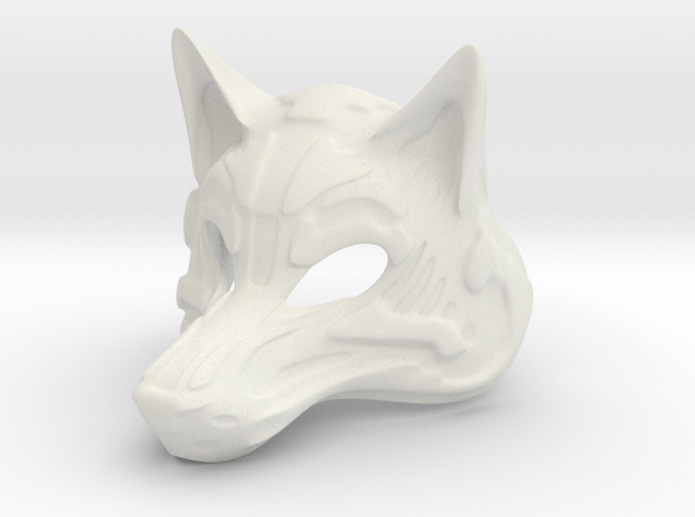 Kitsune Mask - Ishi in White Natural Versatile Plastic
