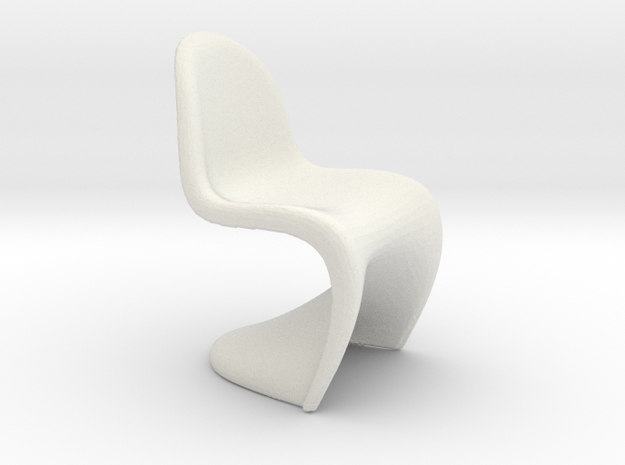1/24 | G Scale Modern Chair Model for Diorama in White Natural Versatile Plastic