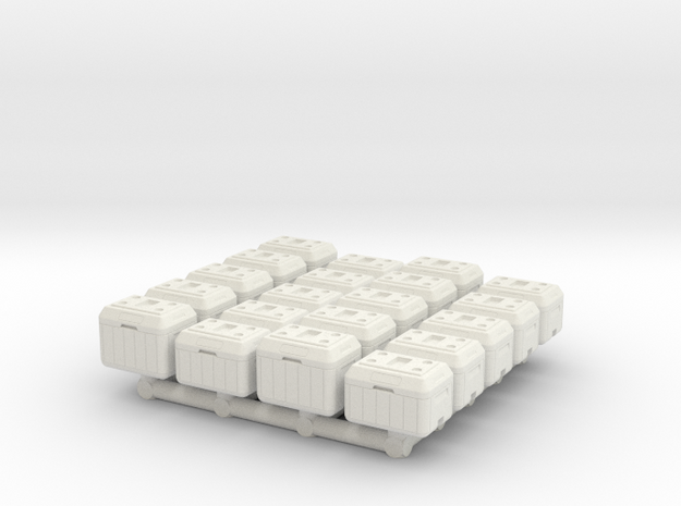 1/87 Scale Cooler Chests in White Natural Versatile Plastic