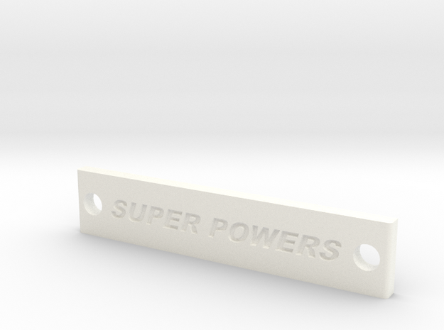 Super Powers Battery Strap in White Processed Versatile Plastic