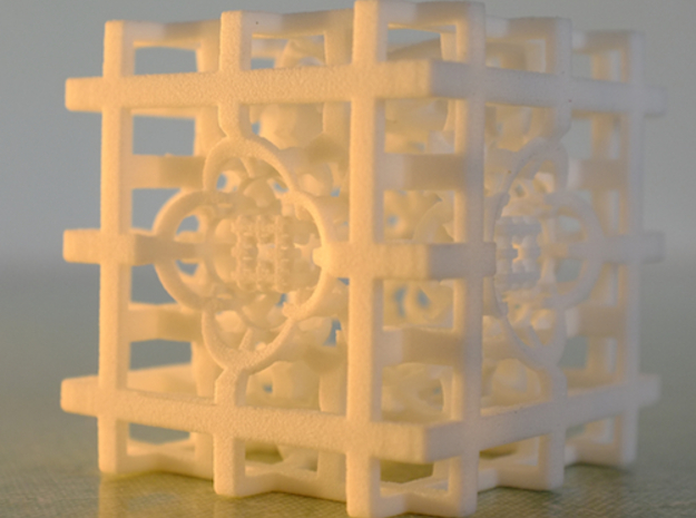 Fractal Hyper Cube Nic RT9 in White Natural Versatile Plastic