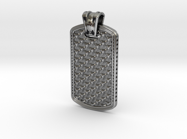 HOUNDS TOOTH DOG TAG 1 in Antique Silver