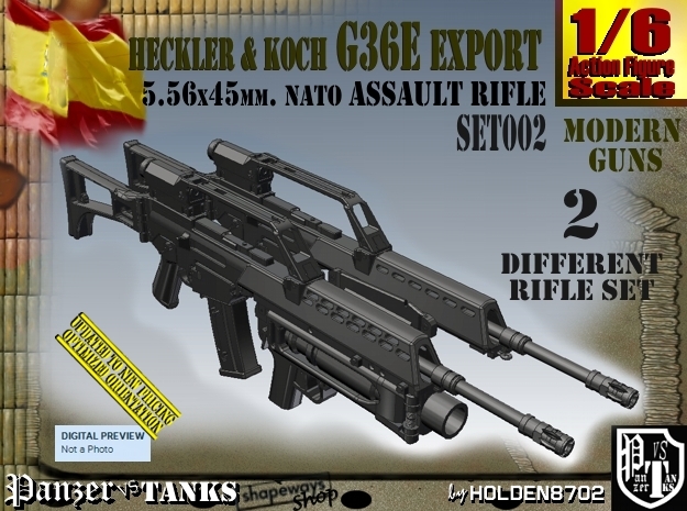 1/6 Heckler Koch Rifle G36E Export Set002 in White Natural Versatile Plastic