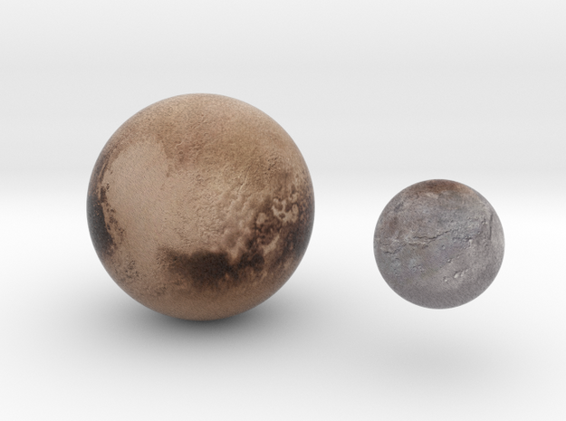Pluto & Charon 1:150 million in Natural Full Color Sandstone