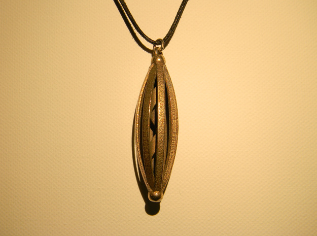Spinning Pendant in Polished Bronzed Silver Steel