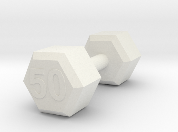 dumbbell 50 weight in White Natural Versatile Plastic