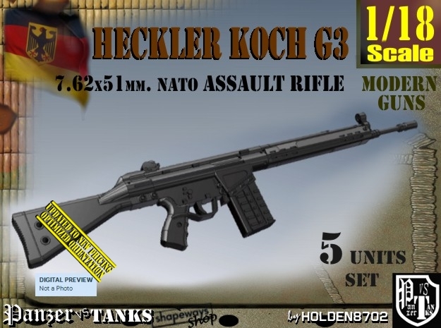 1/18 heckler Koch G3 set in Tan Fine Detail Plastic