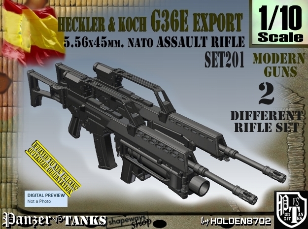1/10 Heckler Koch Rifle G36E Export Set201 in White Natural Versatile Plastic