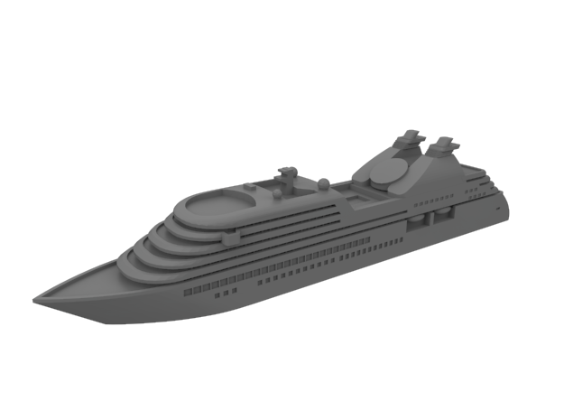 1:1250 Miniature Seabourn Odessey Miniature Ship in White Natural Versatile Plastic: 1:1250