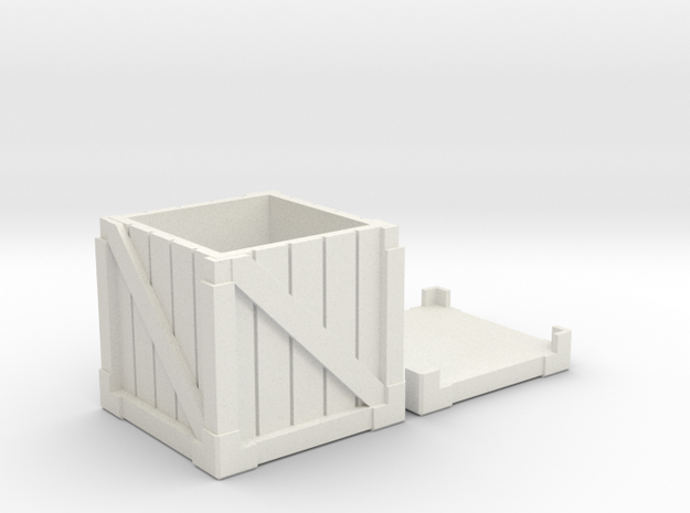 Wood and metal crate in White Natural Versatile Plastic