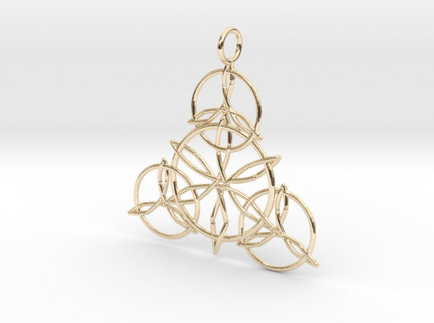 Celtic Knots Pendant in 14K Yellow Gold