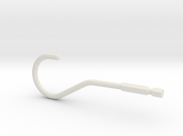  Wire harness twist hook in White Natural Versatile Plastic