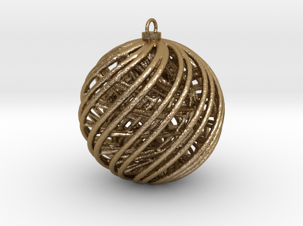 Christmas Ornament A in Polished Gold Steel