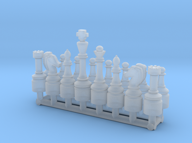 1/18 Scale Chess Pieces Sprue (One Side) in Smooth Fine Detail Plastic