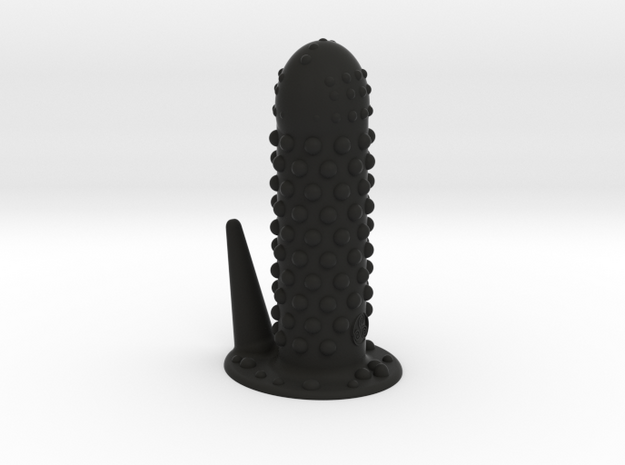 Penis Case With Stimulating Spheres in Black Natural Versatile Plastic