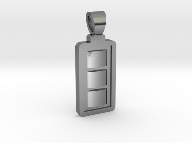 Battery [pendant] in Polished Silver