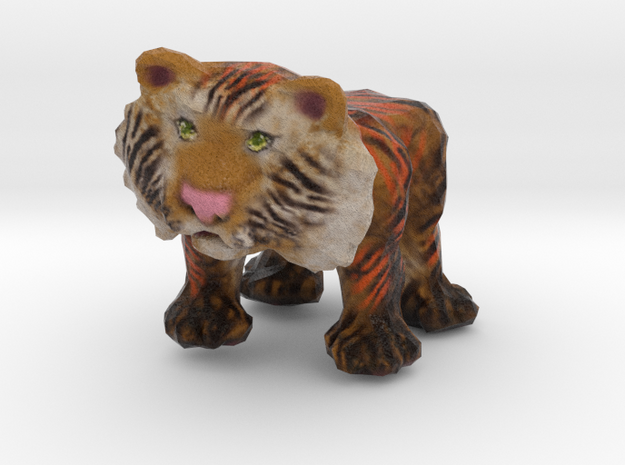 Tiger Figurine in Natural Full Color Sandstone