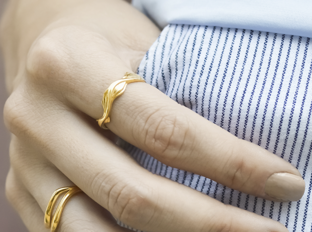 Sharp Edges Ring in 14k Gold Plated Brass: 6.5 / 52.75