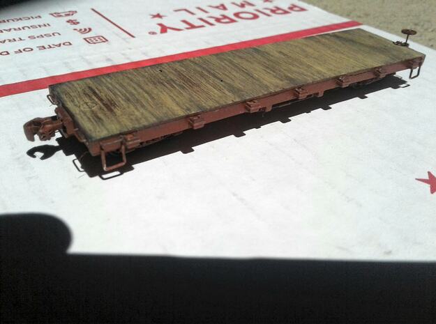 HOn3 flat car with details in Smooth Fine Detail Plastic