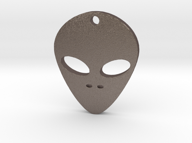 Alien Head in Polished Bronzed-Silver Steel: Small