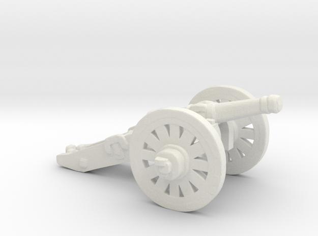 O Scale Cannon in White Natural Versatile Plastic
