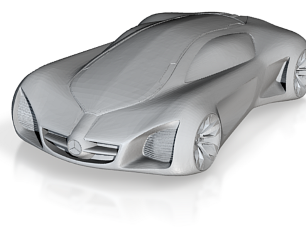 3D Printed Concept Car in Tan Fine Detail Plastic
