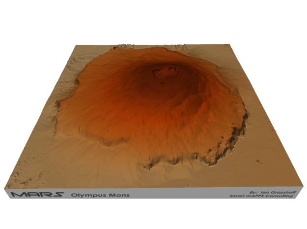 Mars, Olympus Mons: 9" in Natural Full Color Sandstone