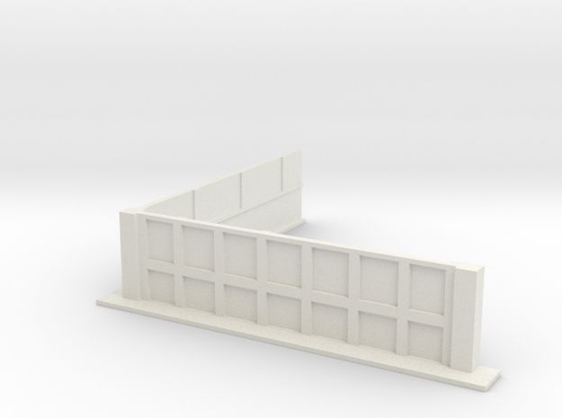 Low Wall with Right Angle 28mm in White Natural Versatile Plastic