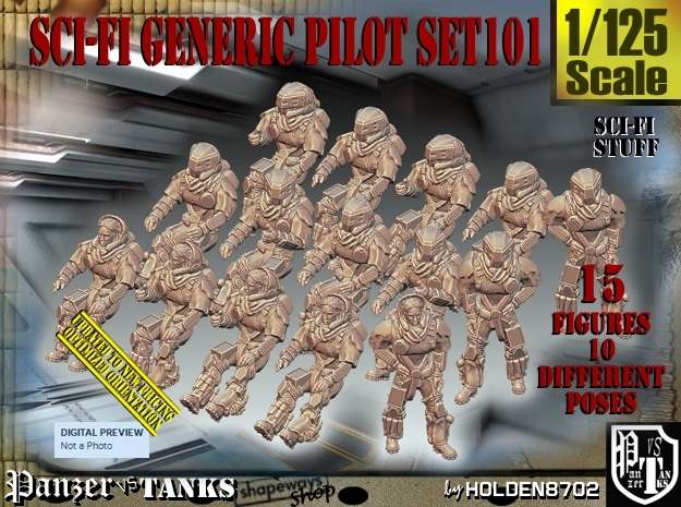 1/125 Sci-Fi Generic Pilot Set101 in Tan Fine Detail Plastic