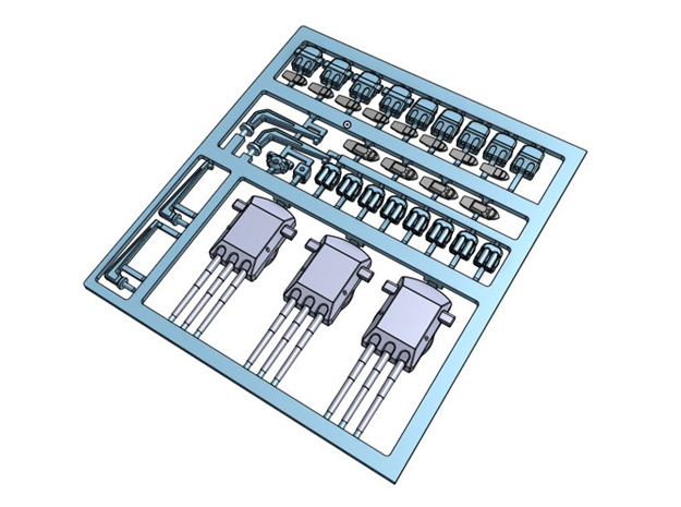 H1940A Battleship 1/1200 Model Small Parts  in Tan Fine Detail Plastic