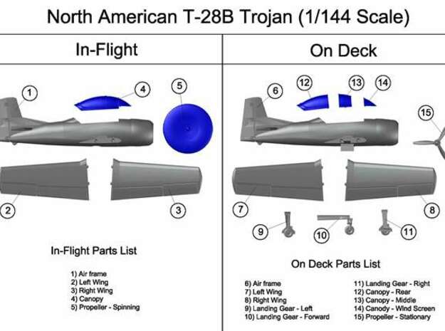 T-28B-144scale-12-Canopy-OpenAft in Clear Ultra Fine Detail Plastic